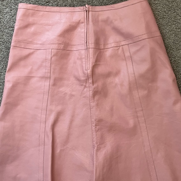 Danier size 8 Pink Midi Leather Skirt - Picture 11 of 15